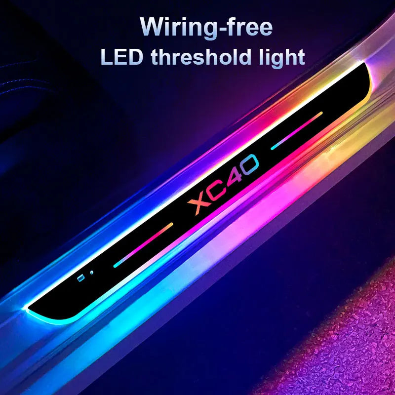 Car door Sill light logo Projector lamp Power Moving LED Welcome Pedal For Volvo XC40 car accesorios