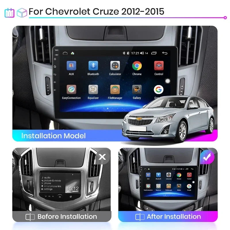 9" Android 15 Car Radio Video Player For Chevrolet Cruze J300 J308 2012 2013 2014 2015 GPS DSP Serero Auto Carplay 8G 1256G