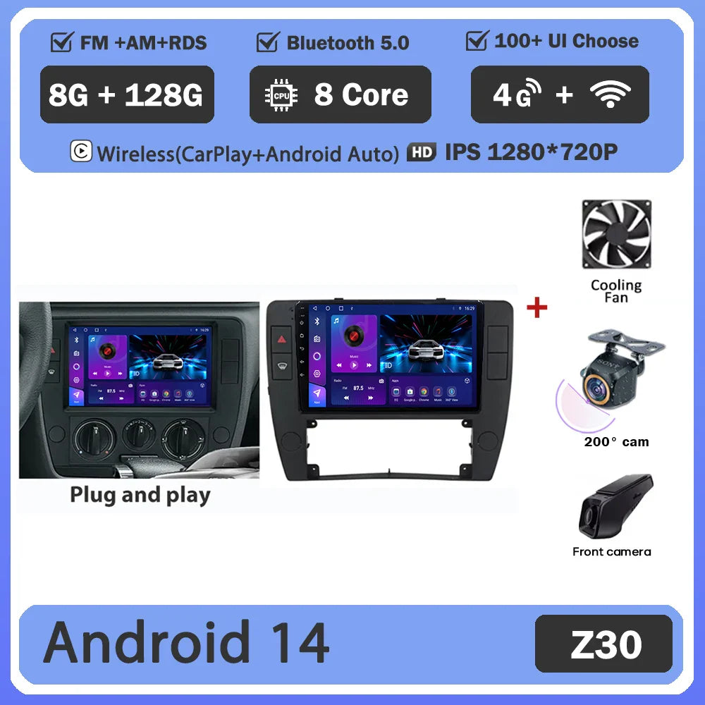 Android 14 Carplay+auto For Volkswagen Passat B5 2000 - 2005 Car Radio Multimedia Video Player Navigation GPS No 2din 2 din dvd