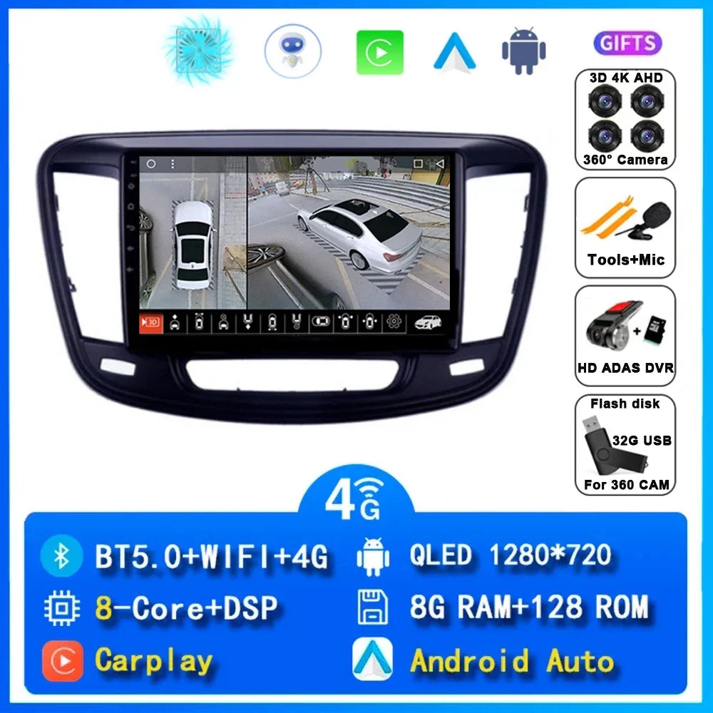 For Chrysler 200 200C 2015 - 2019 Android 14 Radio Video Player Car Autoradio Multimedia Screen Stereo Carplay Navigation