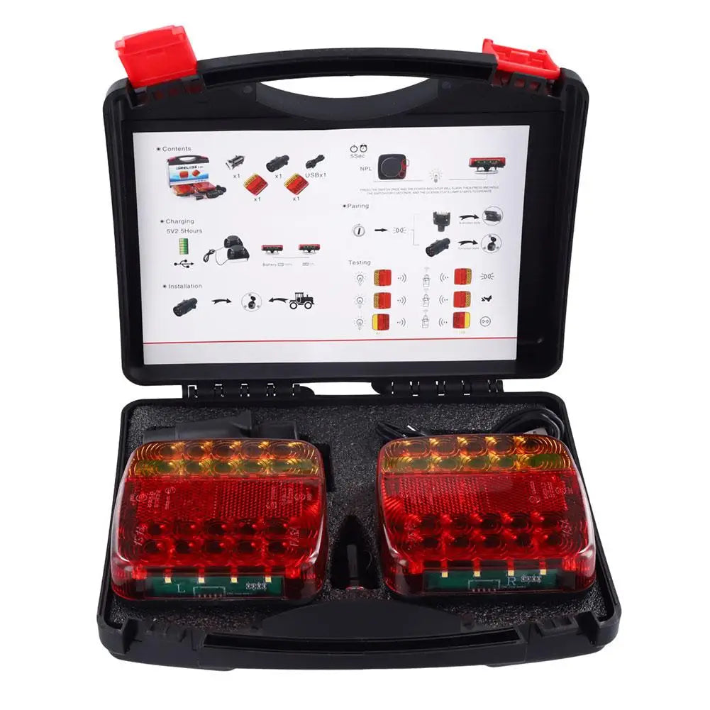 Wireless Magnetic LED Truck Tail Light Trailer Rear Light Signal Warning Brake Light for Caravans Campers Lorry Caravan RV