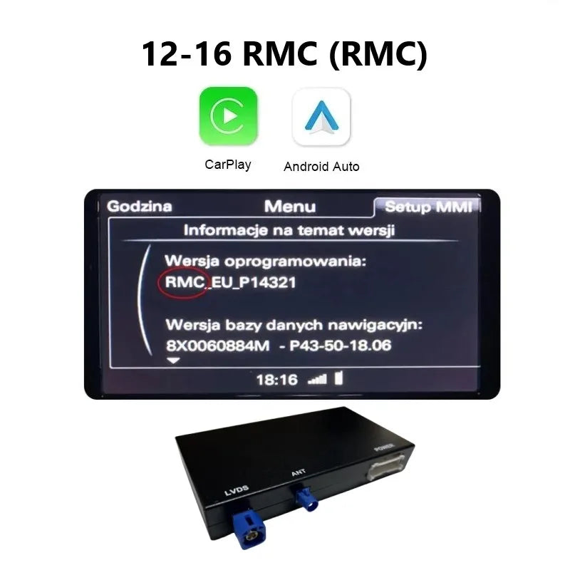 iManAuto Wireless CarPlay Module for Audi A6 A7 2012-2018 Android Auto Interface Bluetooth Audio Rear Camera Car Play