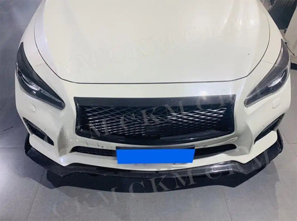 for Infiniti Q50 Sport 2014-2017 Car Carbon Fiber Bodykit Front Bumper Guard Carbon Fiber Front Bumper Lip Spoiler