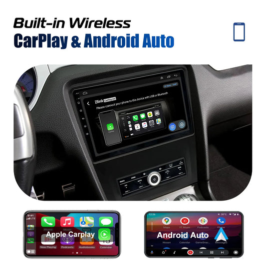 ESSGOO 10.1" Android 14 Car Stereo Radio For Ford Mustang 2010-2014 Carplay/Android Auto Touchscreen GPS Nav BT FM USB SWC