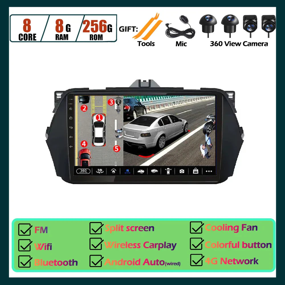 Android OS Car Radio Touch Screen For Suzuki Alivio Ciaz 2014 2015 - 2019 Multimedia Player Navigation GPS Carplay Tools 8Core