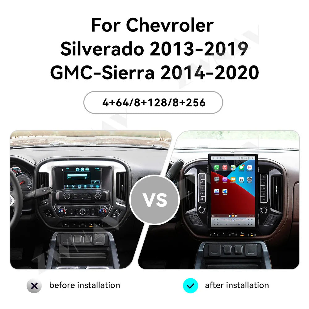 14.5" For Chevrolet Silverado GMC Sierra 2014 2015 2016 2017 2018 2019 2020 Car Radio Multimedia Player Android13 Screen Carplay