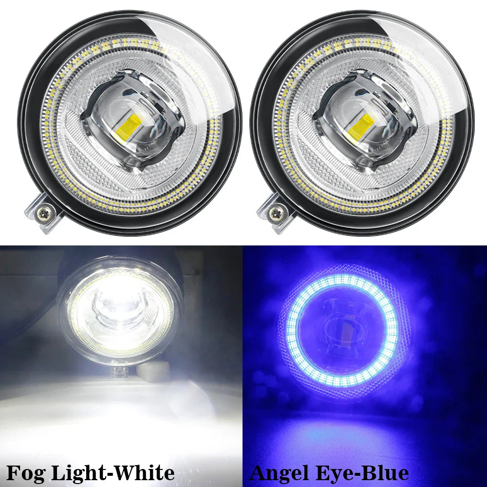 2 Pieces LED Fog Light Assembly Angel Eye DRL For Dodge Nitro 2010 2011 Car Front Bumper Fog Daytime Running Lamp High Bright
