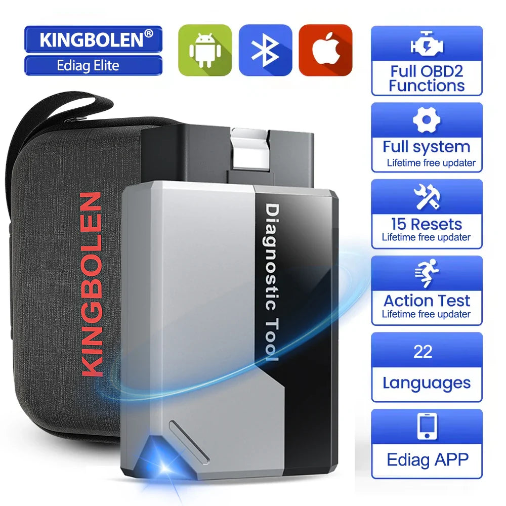 KINGBOLEN Ediag Elite OBD2 Bi-Directional Scanner All System Diagnostic Tool 15+ Hot Reset CANFD Protocol, No Subscriptions