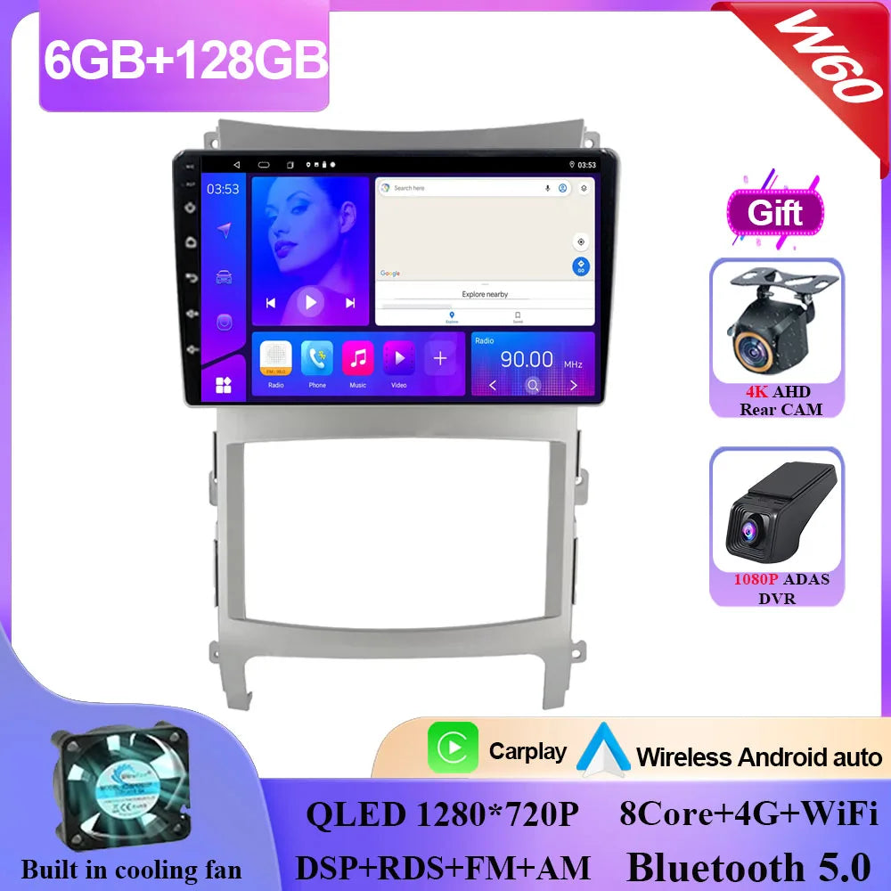 For Hyundai Veracruz ix55 2006 - 2015 Android 14 Car Stereo Multimedia Radio Unit Player GPS Wireless Carplay Android Auto 2din