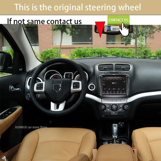 For Dodge JCUV Coolway 2013 Year 3.6L Customized Car Steering Wheel Cover Leather Hand Suture Non-slip Special Made Accessories