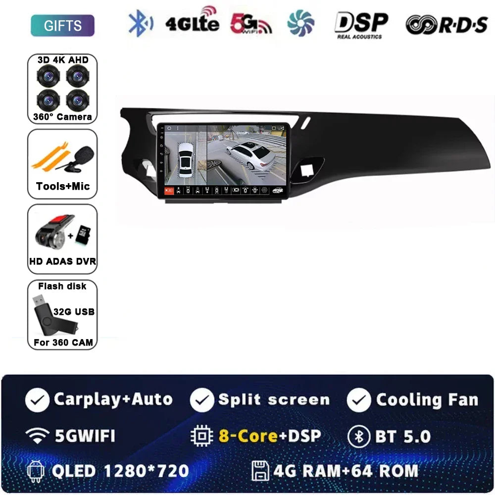 Car Radio Carplay Android 15 For Citroen C3 DS3 2010 - 2016 Navigation GPS Android Auto Multimedia Player Stereo 4G Wifi No 2din