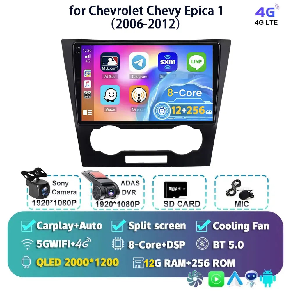 Android 14 Carplay Auto For Chevrolet Epica 1 2006 2007 2008 - 2012 Car Radio GPS Multimedia 2 Din Stereo Head Unit Player Video