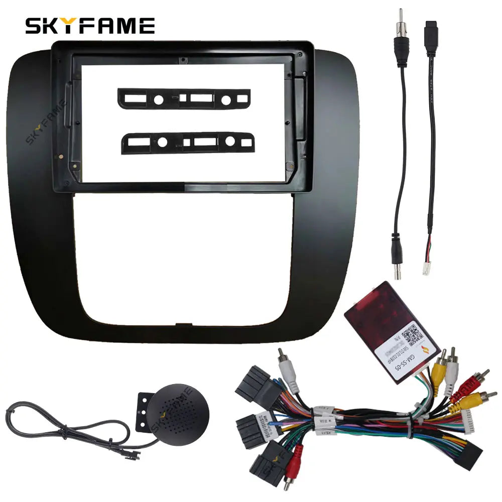SKYFAME Car Frame Fascia Adapter Canbus Box Decoder Android Radio Dash Fitting Panel Kit For GMC Yukon Chevrolet Silverado Tahoe
