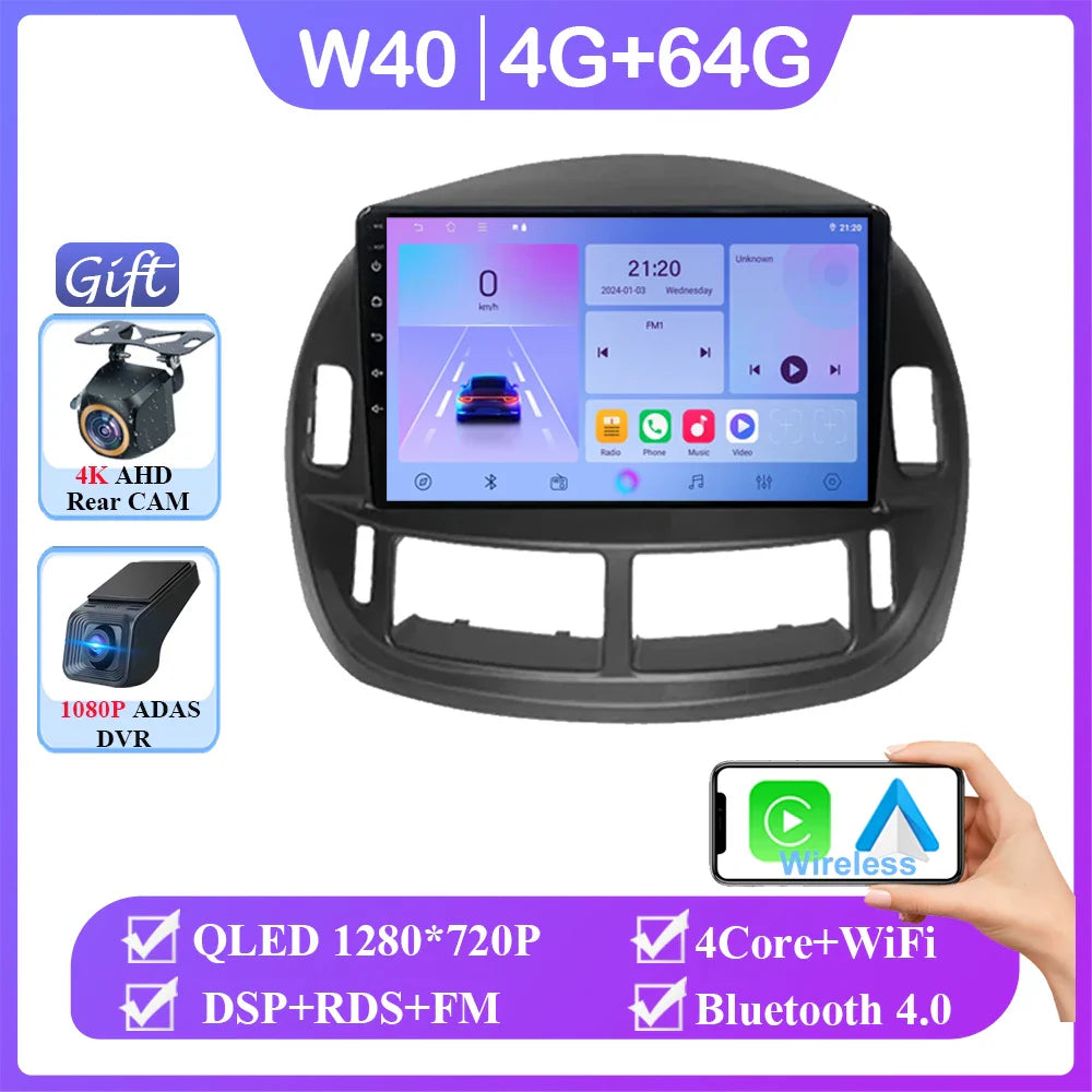 Android 14 Car For Toyota Previa ESTIMA ACR30 Tarago 2002-2006 QLED Stereo Radio Multimedia Player Head Unit GPS 4G BT Carplay