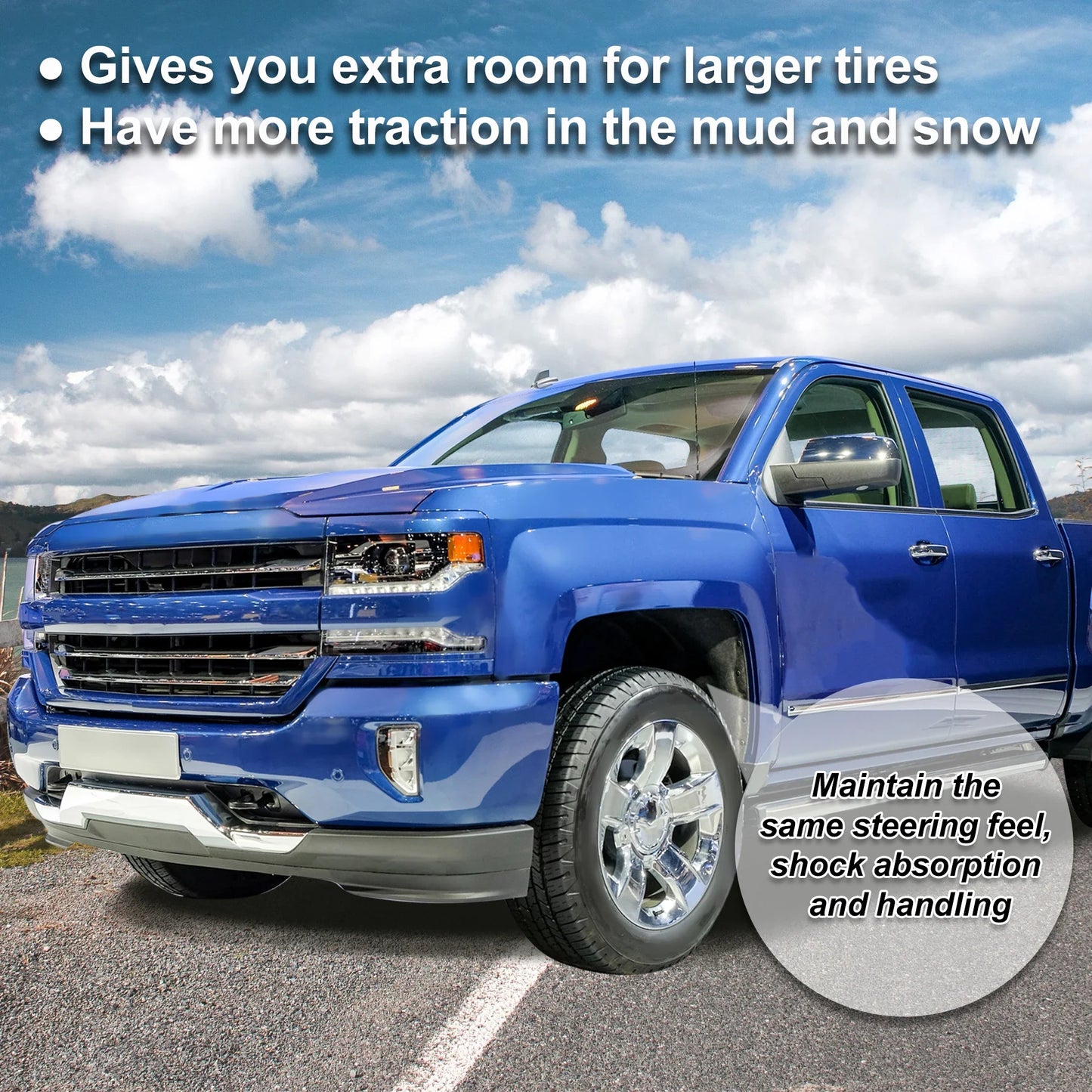 X Autohaux 1" Front Leveling Lift Kit Suspension Spring Strut Spacer Lift Spacers For Chevrolet Silverado 1500 For GMC 1500