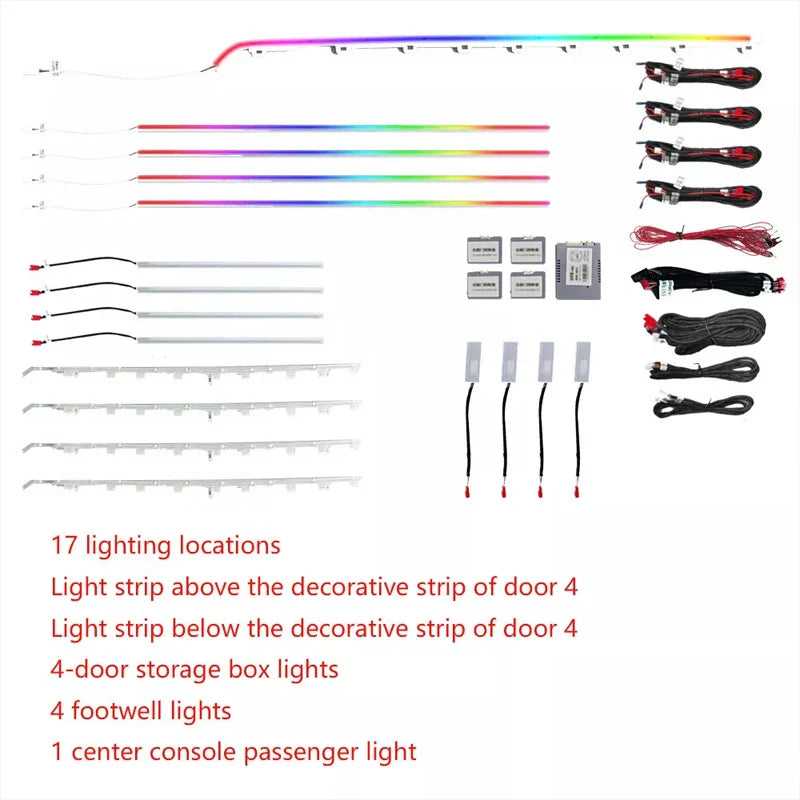 17 in 1 Symphony Ambient Lighting for BMW X3 F25 G01 X4 F26 G02 2018-2022 Car Interior Acrylic Guide Fiber Strips by APP Control
