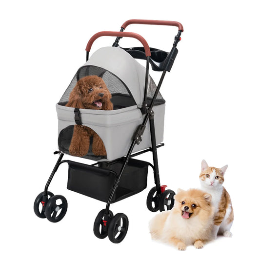 Pet Stroller, Folding Dog Stroller, Pet Folding Stroller, 4 Wheels Dog/Cat Puppy Stroller, Travel Carrier for Small Medium Pet