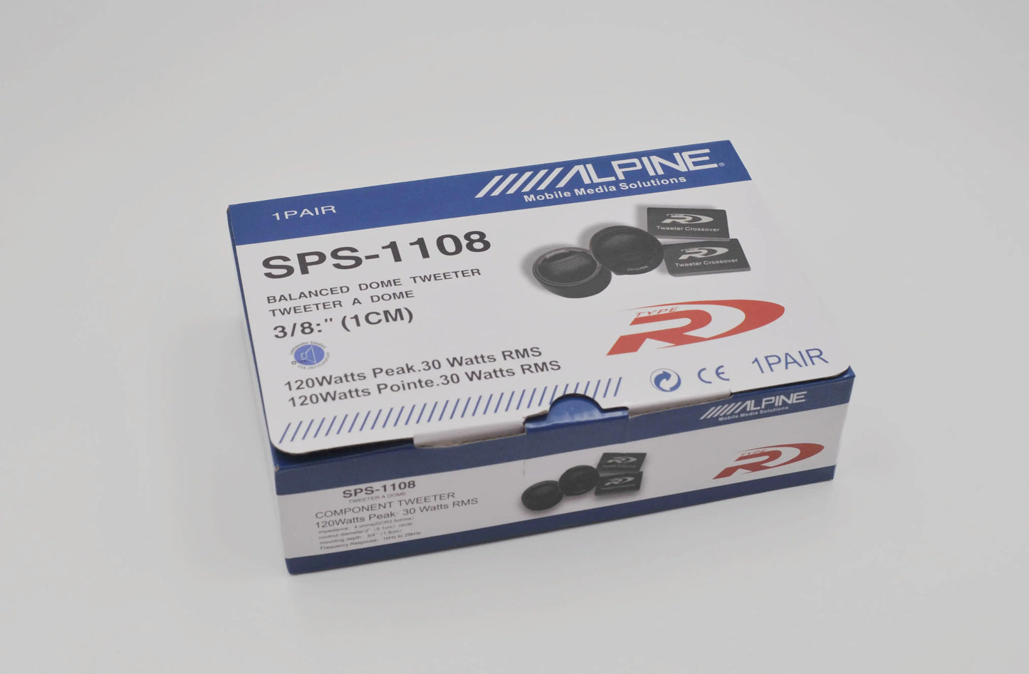 2PCS ALPINE SPS1108 Car Stereo Speakers Music Soft Dome Balanced Car Tweeters 180W Car Audio Silk Film Speaker Boxes High-Pitche