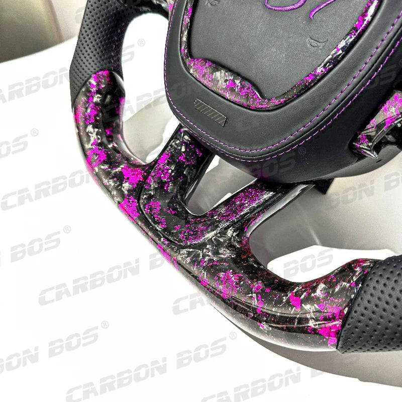 Upgrade Custom Carbon Fiber Steering Wheel for Dodge Challenger/Charger SRT HELLCAT 2012-2020 Car Purple Forged Carbon