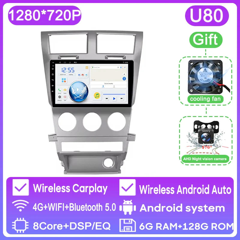 Car Radio Carplay For Dodge Avenger JS 2007 - 2010 For Dodge Nitro 2006 - 2011 Navigation GPS Android Auto Multimedia Player BT