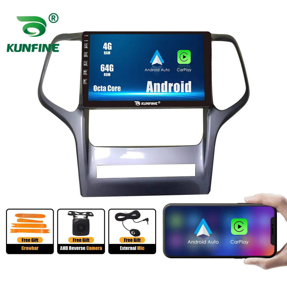 10.33 Inch Car Radio For Jeep Grand Cherokee 08-13 2Din Android Octa Core Car Stereo DVD GPS Navigation Player QLED Screen