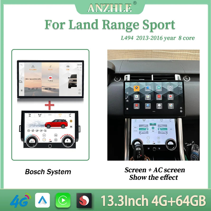13"For Range Rover Sport L494 Android 13 Multimedia Player Car GPS Radio Wireless Carplay And Android Auto Original Car OEM Menu