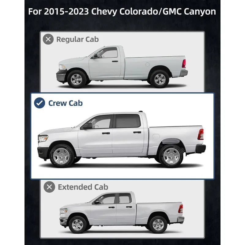 Running Boards Compatible with 2015-2024 Chevy Colorado GMC Canyon Crew Cab Side Steps Nerf Bars for 2015 2016 2017 2018