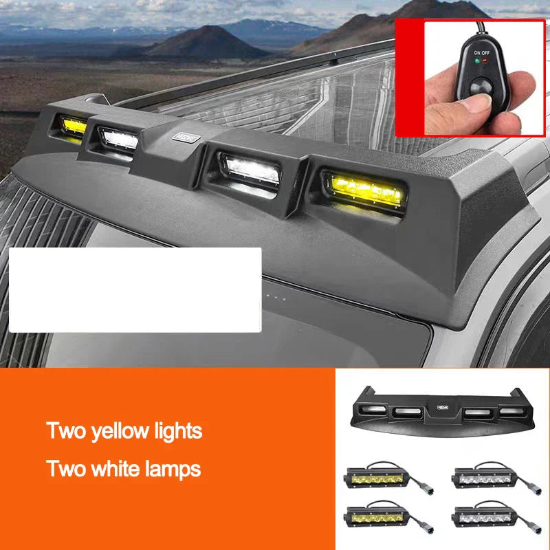For GWM New Haval H9 MKII 2024 2025 2026 Four Eye Spoiler Roof Spotlight Platform Searchlight Car Accessories