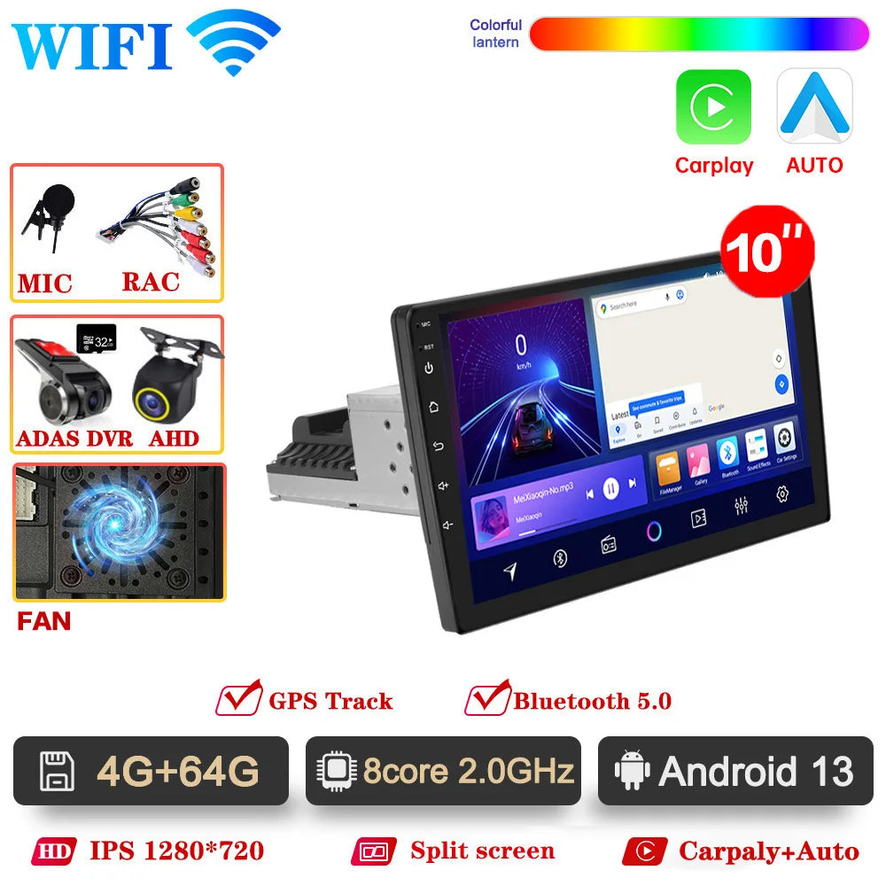 1din Android 13 Car Radio wireless Carplay Android Auto Multimedia Video Player Universal 9/10 inch RDS AHD DVR GPS 1 din Stereo
