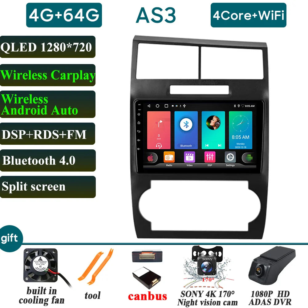 Car Radio Carplay For Dodge Charger LX 2005-2010 For Dodge Magnum 2 2003-2007 Navigation GPS Android Auto Stereo 4G Wifi No 2din