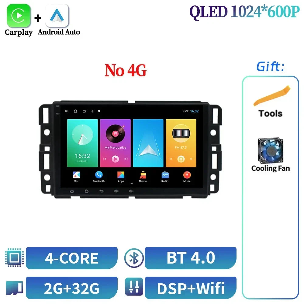 8inch For Chevrolet Silverado Impala GMC Yukon Acadia Sierra Mirror Link Android OS Car Radio Wireless Carplay 6+128G Screen