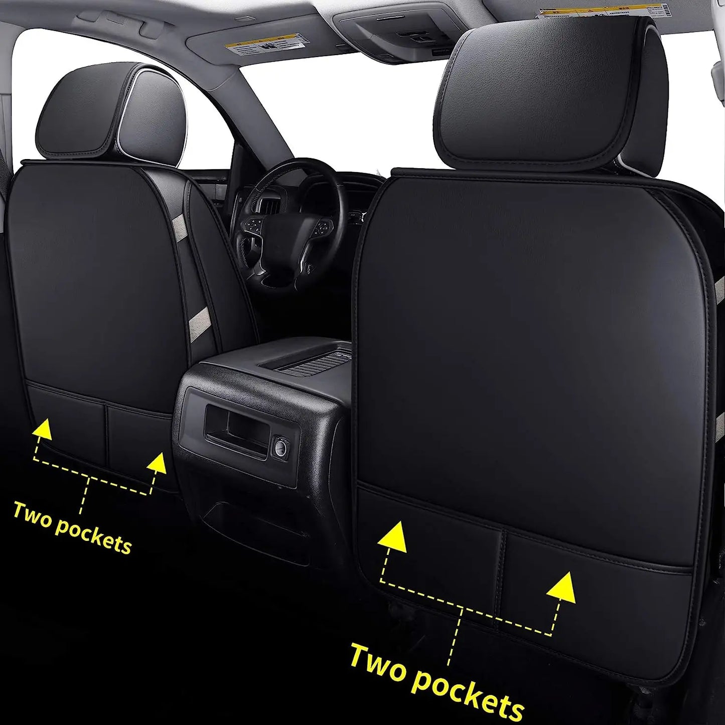 Seat Covers Full Set Durable Waterproof Leather for Pickup Truck Fit for Chevrolet Chevy Silverado 1500 GMC SIERRA 2007 to 2023