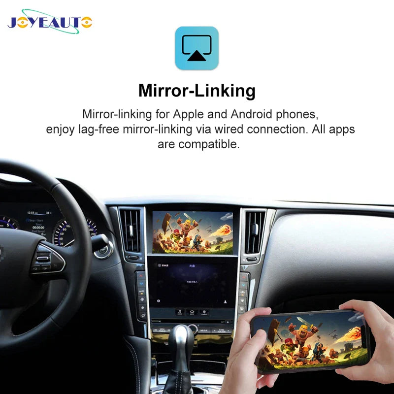 JoyeAuto for Infiniti 2015-2019 Q50 Q60 Q70 Q50L QX50 Wireless Apple CarPlay Android Auto Retrofit Mirror-Link AirPlay YouTube