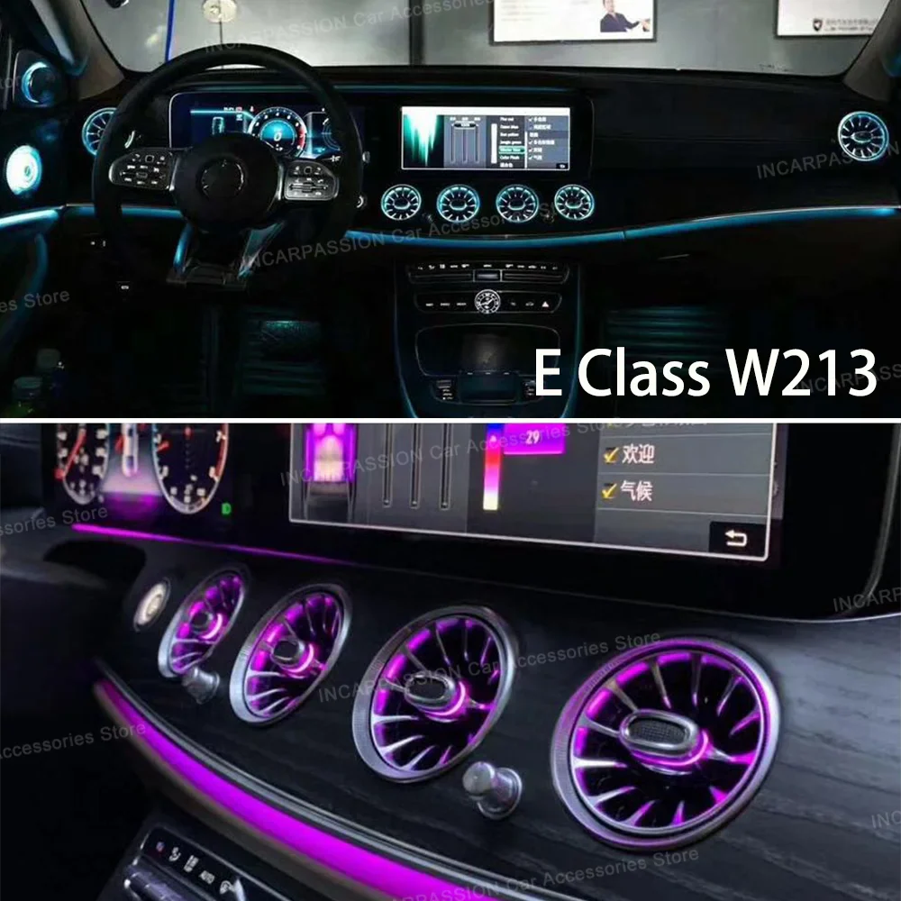 Upgrade LED Turbine Nozzle Ambient Light for Mercedes Benz W213/W205/X253/W222/W223/W206 C/E/GLC/S-Class Air Vents