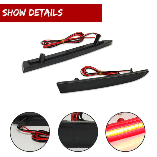 Smoked / Red Lens Red LED Rear Bumper Reflector Tail Lights For Cadillac ATS/XT5, For Chevrolet Camaro/Traverse, For Pontiac G8