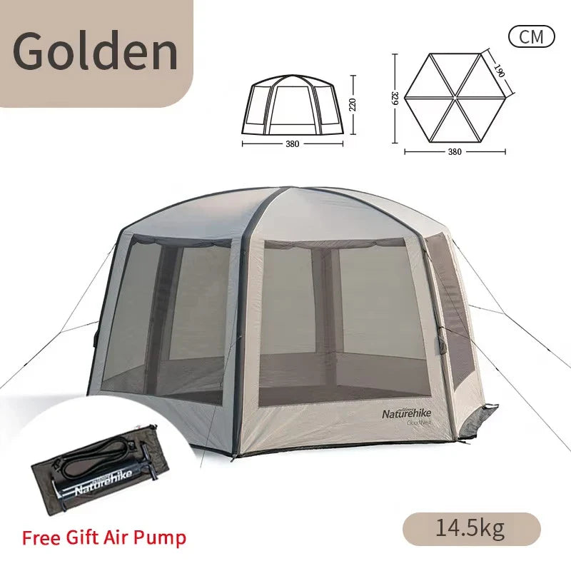 Naturehike Cloud Nest Hexagonal Pergola Inflatable Tent Dome Tent Air Shelter Canopy Beach Camping Waterproof 2000mm UPF50+ 10㎡
