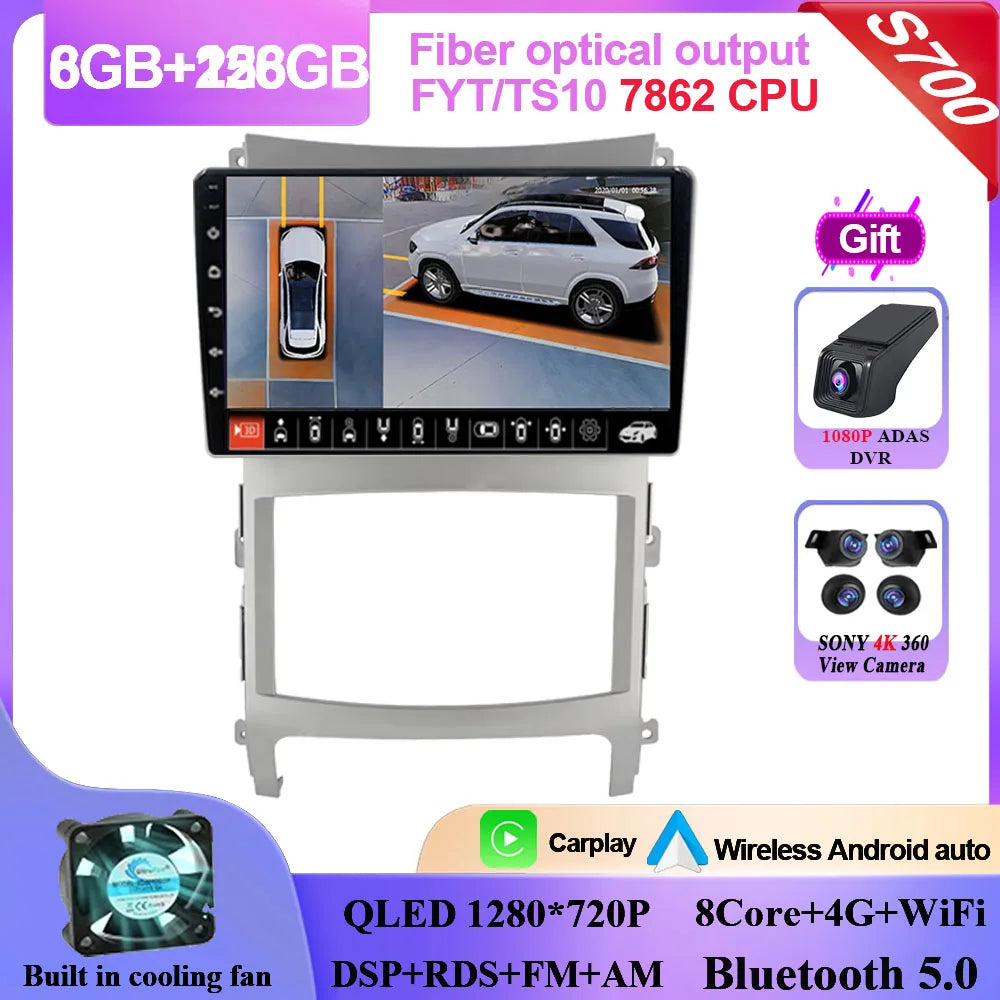 For Hyundai Veracruz ix55 2006 - 2015 Android 14 Car Stereo Multimedia Radio Unit Player GPS Wireless Carplay Android Auto 2din
