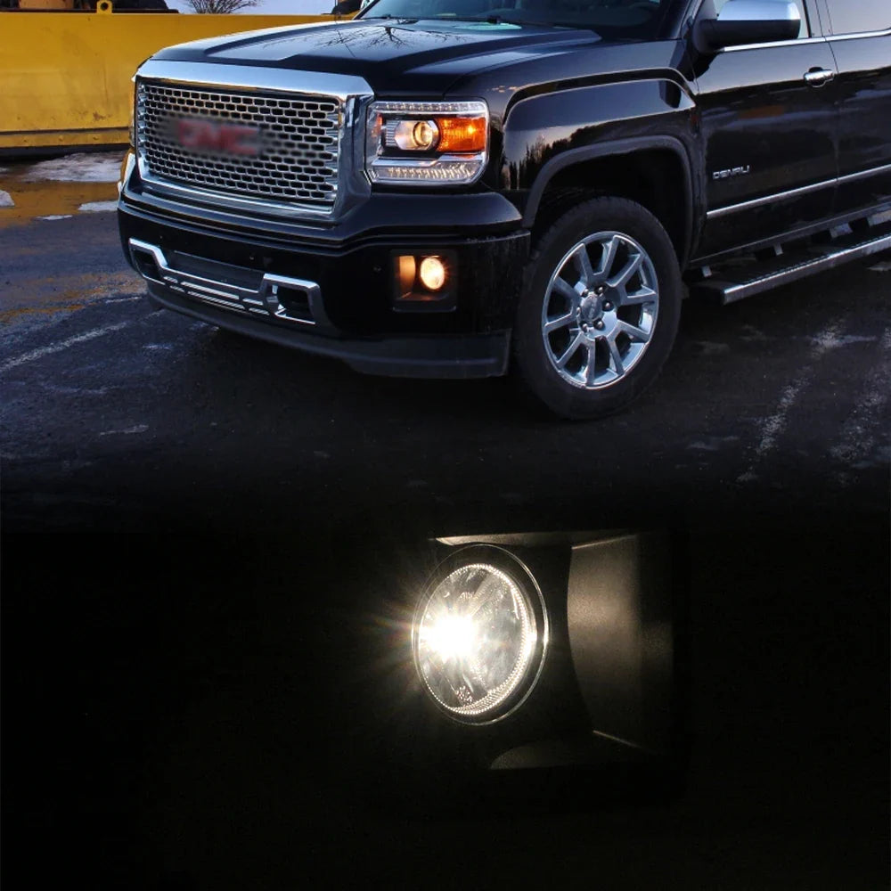 Front Bumper Fog Lamp Upgrade Kit FOR GMC Sierra 1500 2014-2015 Version Additional Foglight Set