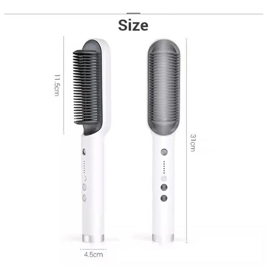 2in1 Hair Styler Straightening  Hot Comb Fast Heated Ceramic Negative Ion Curler Straightener Brush Anti-Scalding Styling Tools