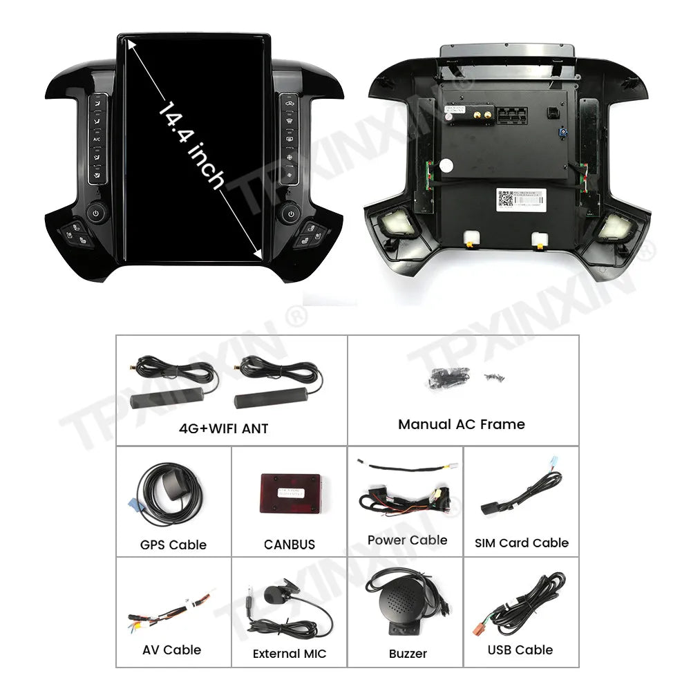 NEW 14.4" Tesla Style Screen For GMC Sierra Chevrolet Silverado 2014-2019 Car Multimedia Radio Player,stereo Android dash Unit