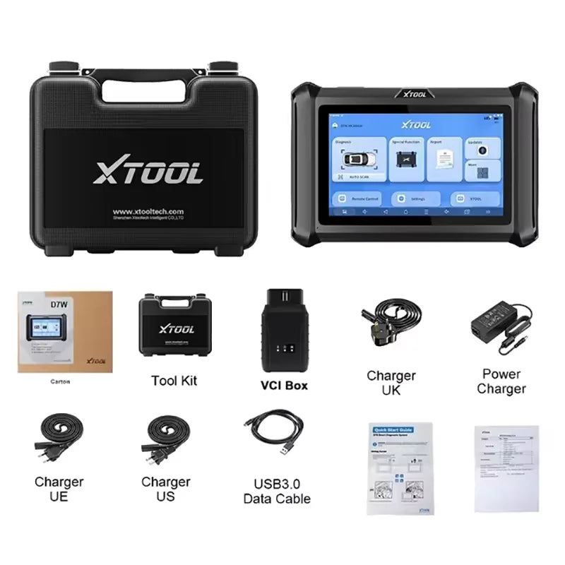 XTOOL D7W OBDII Scanner Full System Diagnostic Tools ECU Coding Data Stream FCA 36+Reset Bidirectional Control Automotive tools