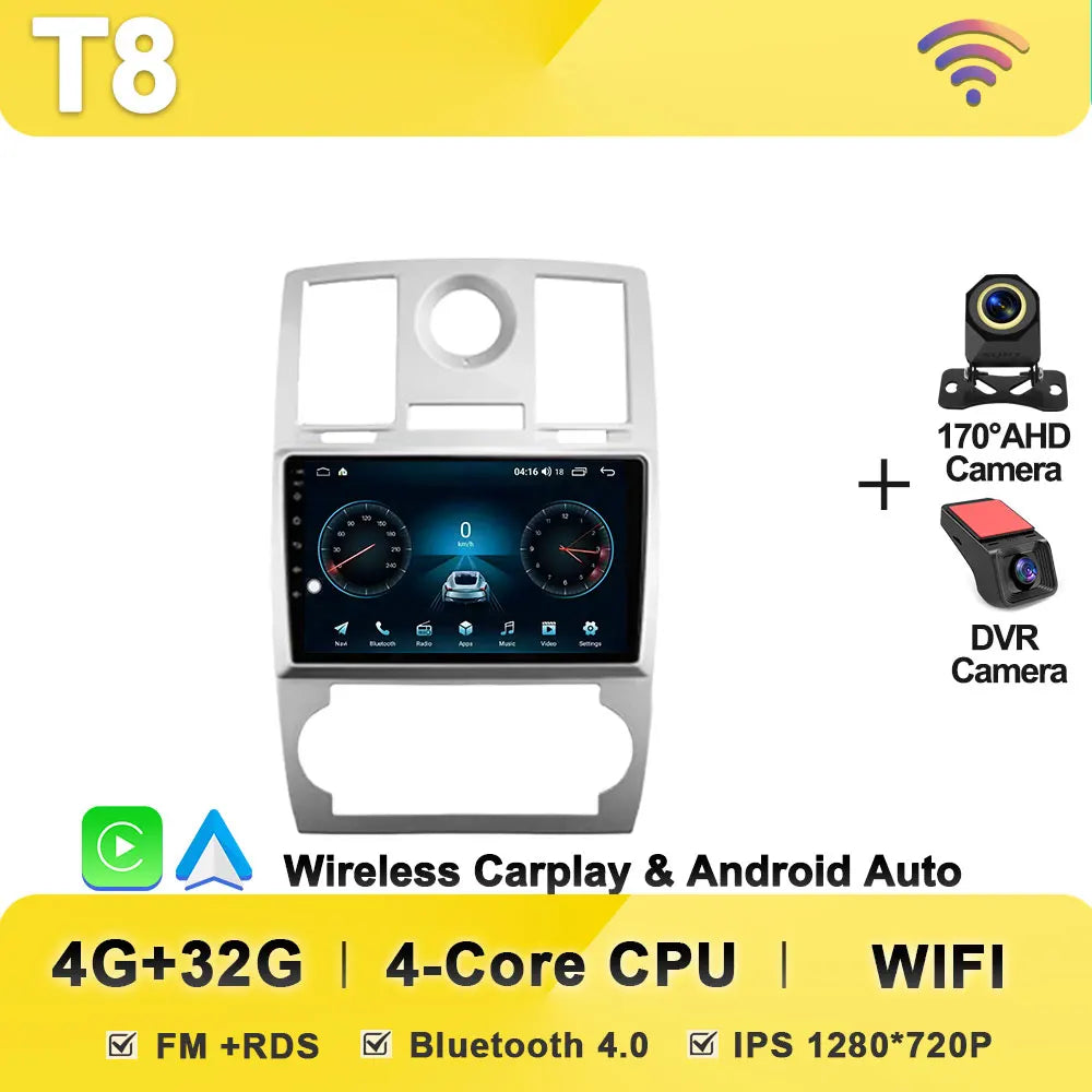 Android 14 For Chrysler 300C 1 2004 - 2011 Car Radio Player Stereo Head Unit Intelligent Car Systems GPS Navigation 5G Wifi RDS