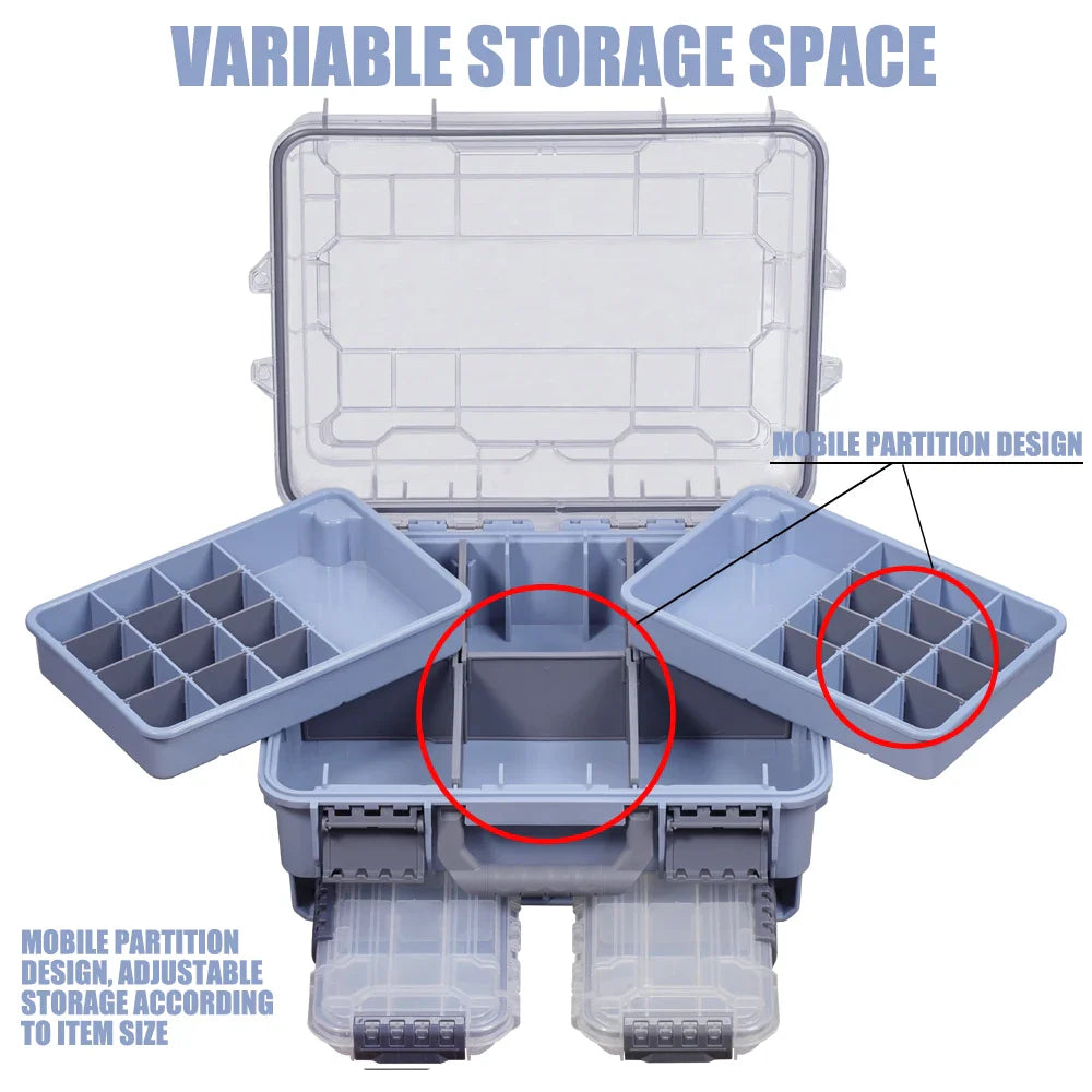 SAMOLLA Fishing Tackle Box Large Capacity Portable Multi-functional Waterproof Bait Accessories Outdoor Camping Storage Box