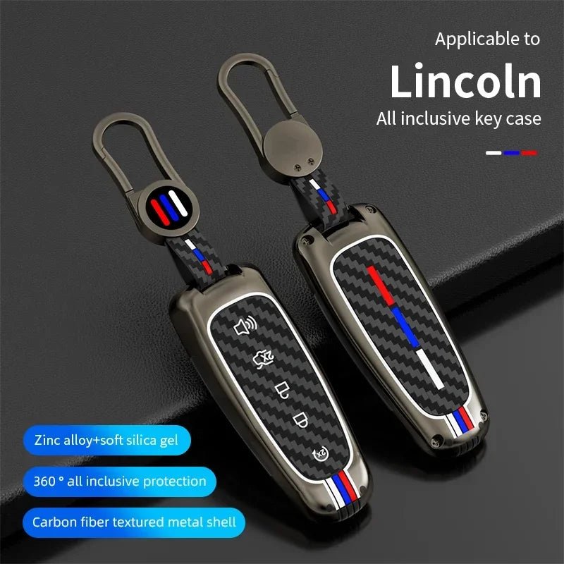 Zinc Alloy Car Key Case Cover for Ford C-Max Edge Escape Expedition Explorer Focus Taurus & Lincoln MKS MKT MKX Navigator