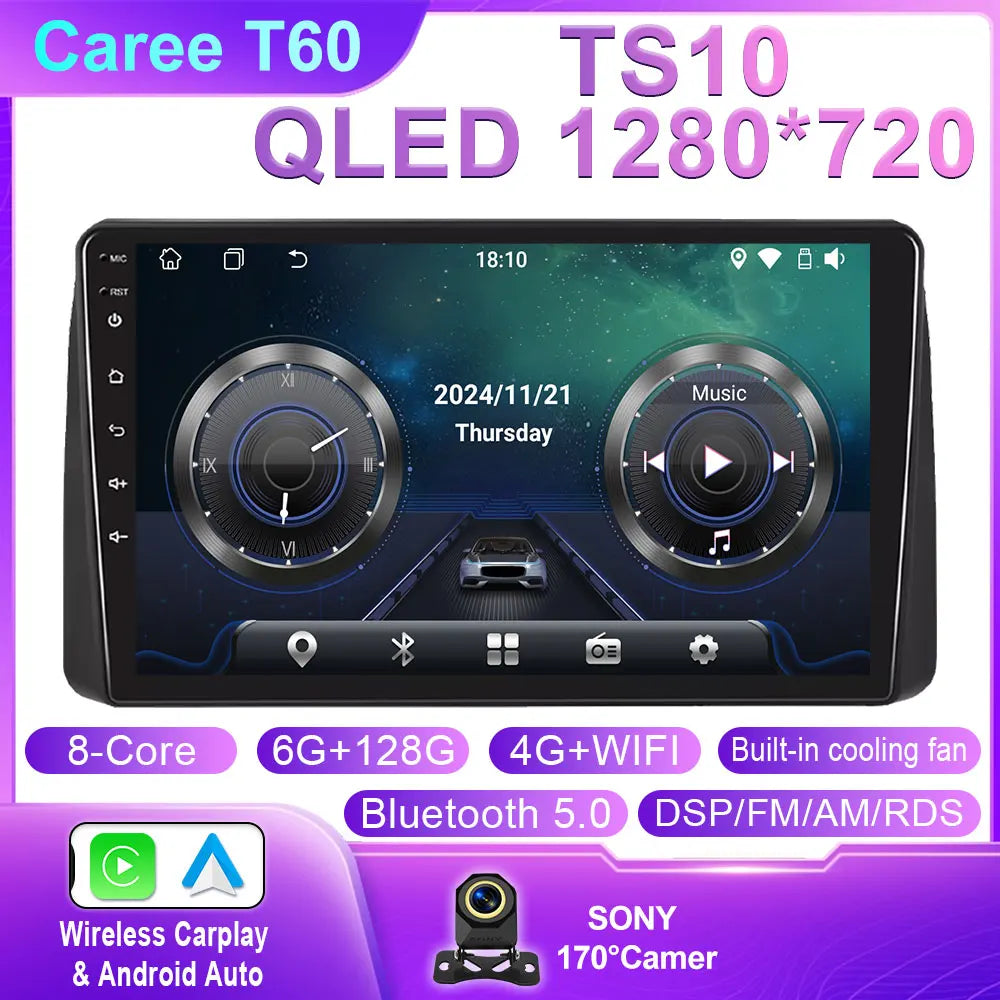 For Dodge Grand Caravan 2011-2020 Carplay Android Auto Car Stereo Radio GPS Navigation Multimedia Video Player WiFi 4G No 2 Din