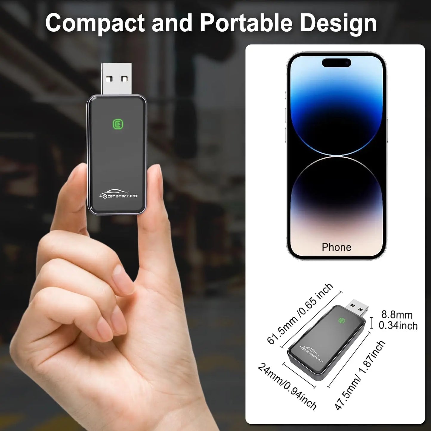 BRUXE 2025 2 in 1 Wired to Wireless CarPlay Adapter Android Auto Dongle CarPlay Conversion Box for Original Wired CarPlay Car