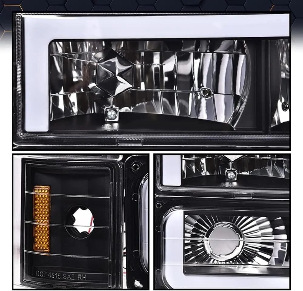 Corner Headlight Bumper Lamp Compatible with Gmc C10 C/K Suburban 1994 1995 1996 1997 1998 1999 2000