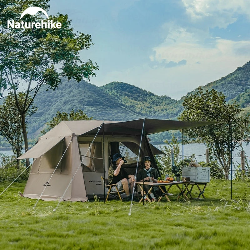 Naturehike Village 6.0 One Touch Tent Hut Automatic Tent for 4-8 People Family Camping UPF11000+ Waterproof 150D Black Coated