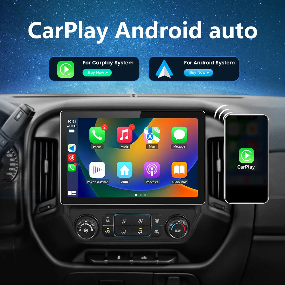 Junsun Wireless CarPlay for Apple Autoradio for Chevy Silverado GMC Sierra 2014-2018 Car Radio Stereo Multimedia Android Auto