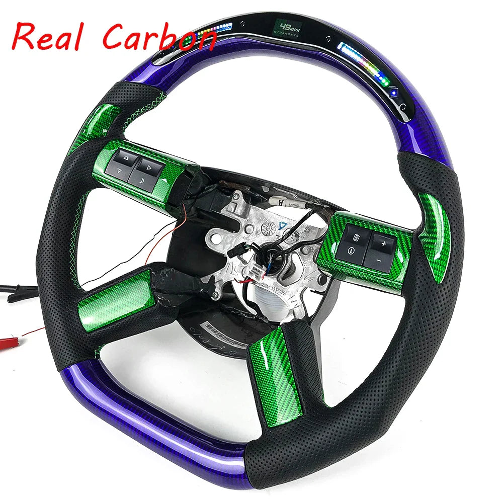 Real Carbon Fiber Steering Wheel For Dodge 2005-2010 charger srt8 for Chrysler 300C Custom LED Steering Wheel